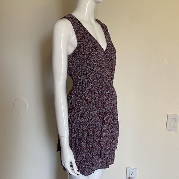 MARCS Navy Red and White Ditsy Mini Floral Dress Size Small - Picture 6 of 12